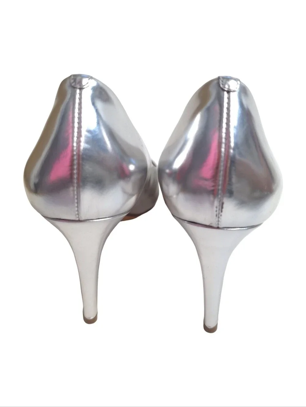 J.Crew Everly Mirror Metallic Silver Pumps Shoes Women Silver Leather Size 9 - Picture 6 of 11